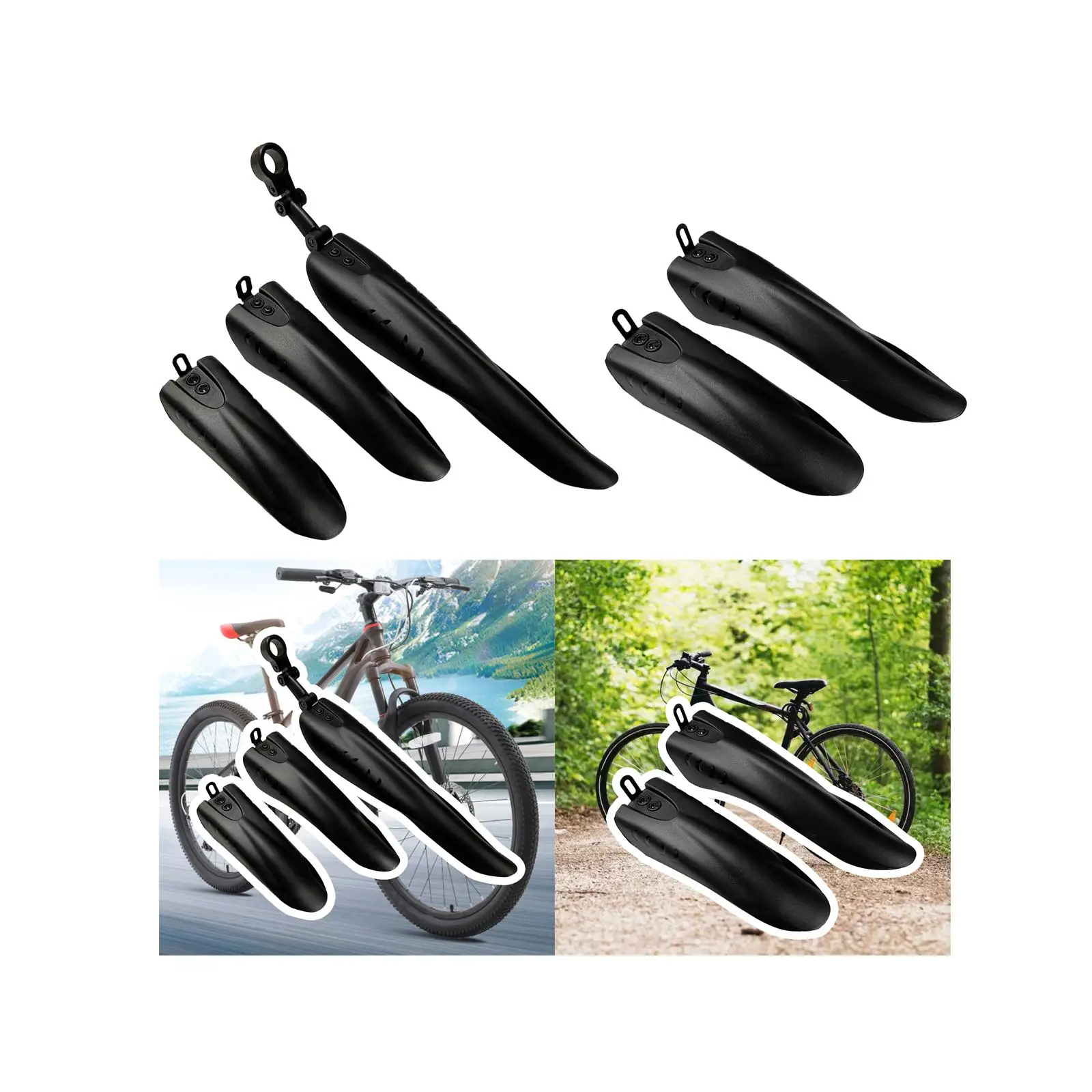 Mountain Bike Mudguard Set Durable Accs Components Simple Installation Fenders for Mountain Bike Riding Outdoor Sports