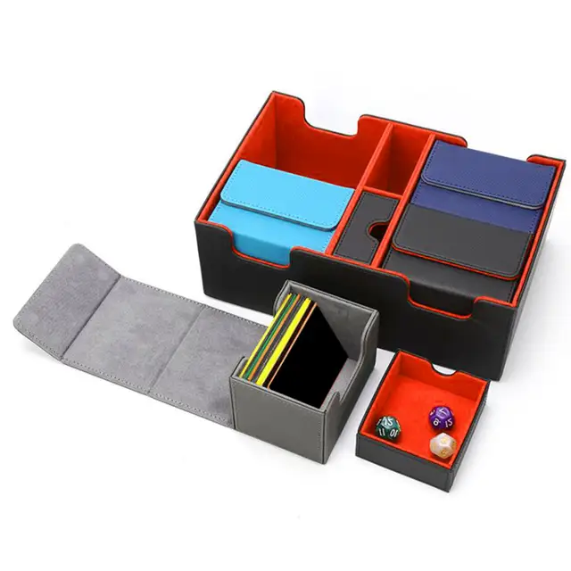 Custom synthetic leather premium magnetic deck 80+ card deckbox