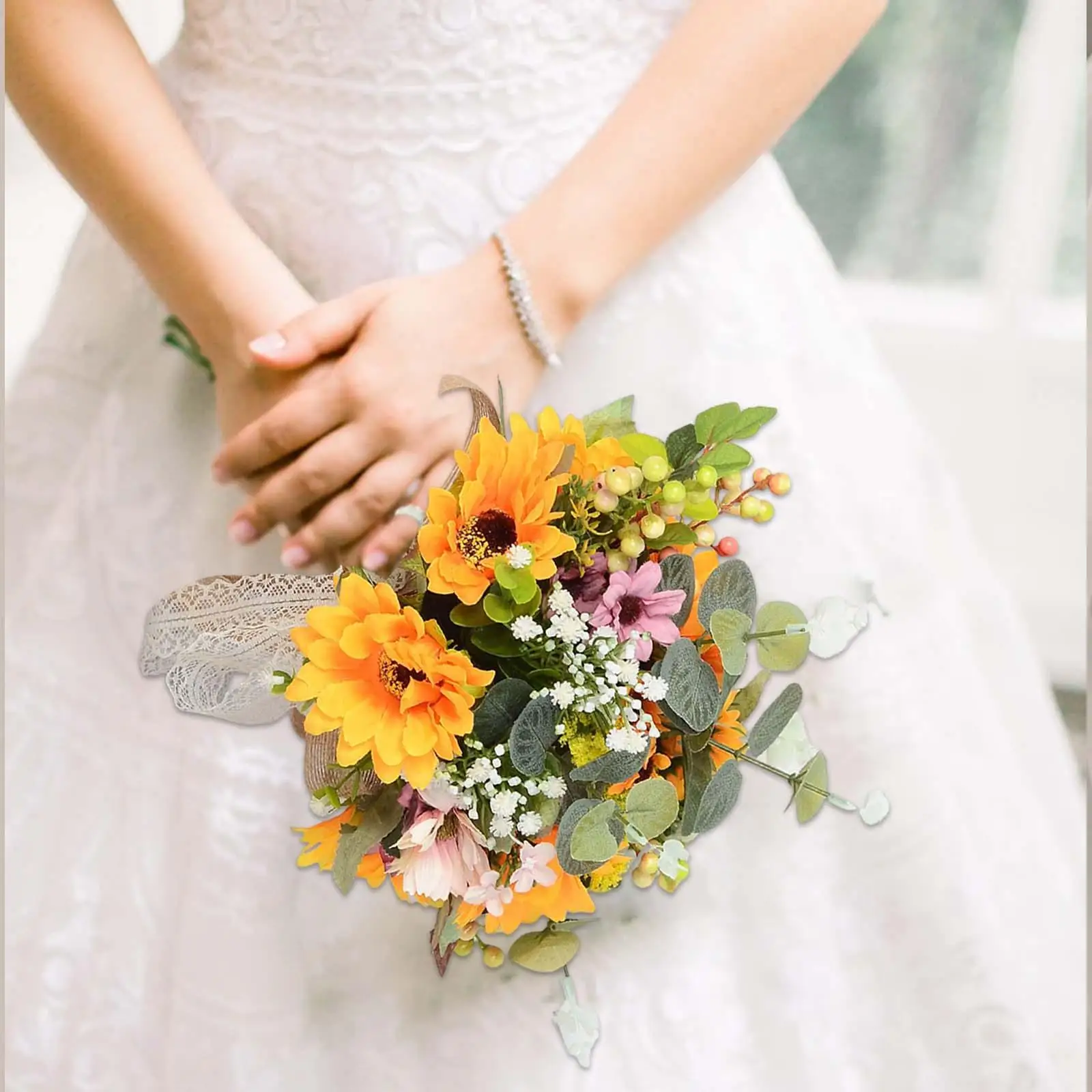 Wedding Bouquet for Bridesmaids Wedding Bride Bouquet Hand Tied Flower for