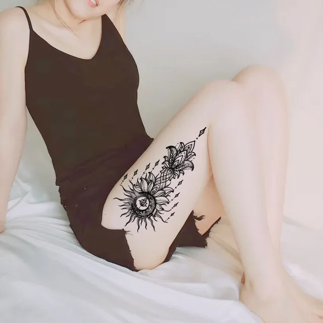 A Maioria Popular Da Velha Escola Lua Sexo Meninas Tatuagem Design Para  Meninos Mulheres Falso Corpo Preto Tatuagem Temporária Etiqueta Nas Mãos Pé  Braços - Tatuagens Temporárias - AliExpress