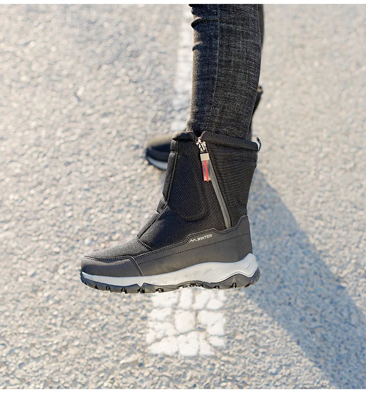 Men Boots Winter Shoes For Men Warm Snow Boots Mid-calf Men Warm Shoes Thick Plush Winter Boots For Men Women Cotton Shoes