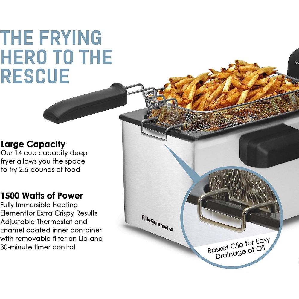 Title 4, EDF-3500 Electric Immersion Deep Fryer. Removab...