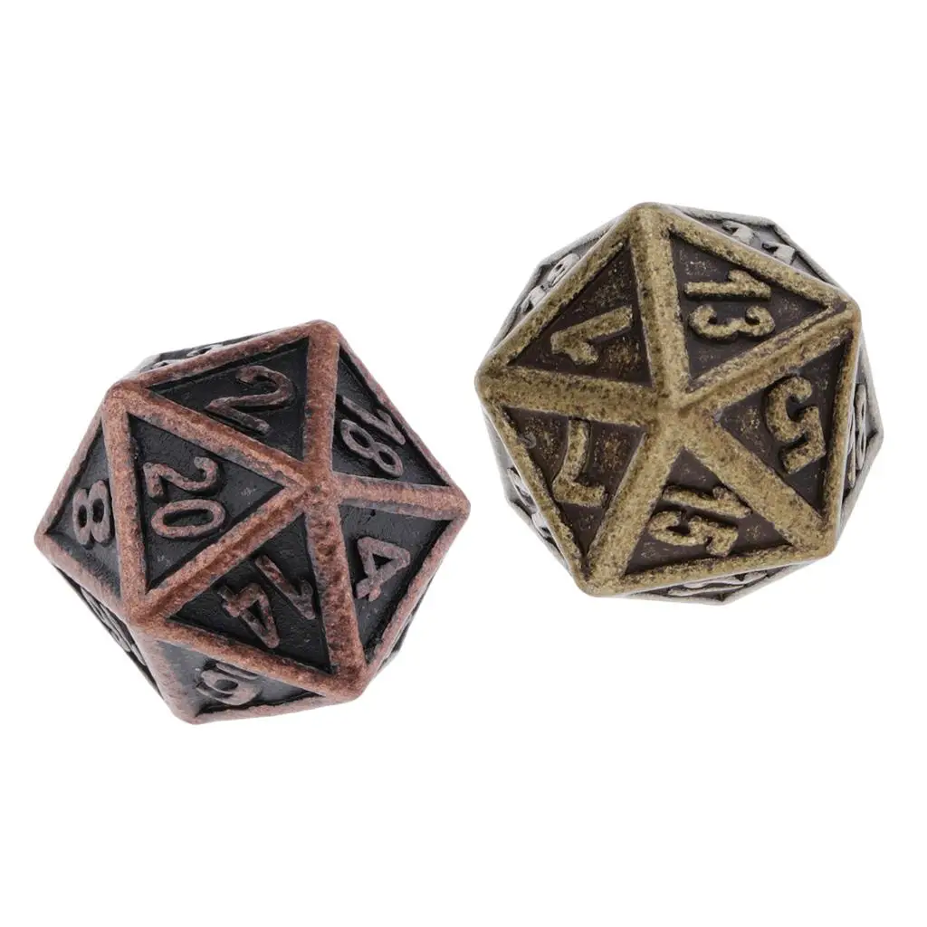 20-Sides Dices Metal Polyhedral Metal Dice for RPG Board Games - 2.2cm/ 0.86 inch