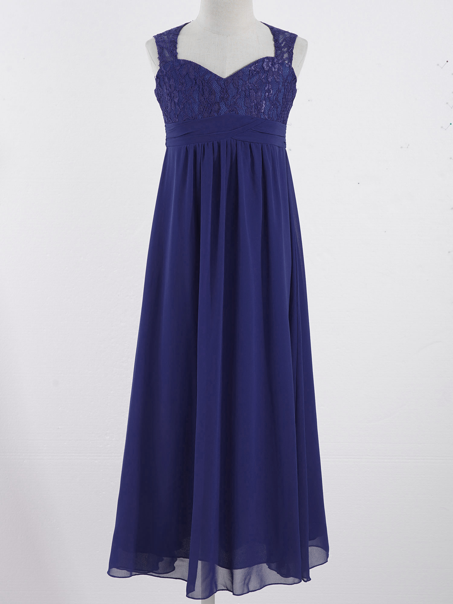 4-16Yrs Mädchen Ärmellosen Chiffon Spitze Party Kleider Blume Mädchen Kleid Pageant Hochzeit Brautjungfer Geburtstag Prinzessin Maxi Kleid – Detail 14