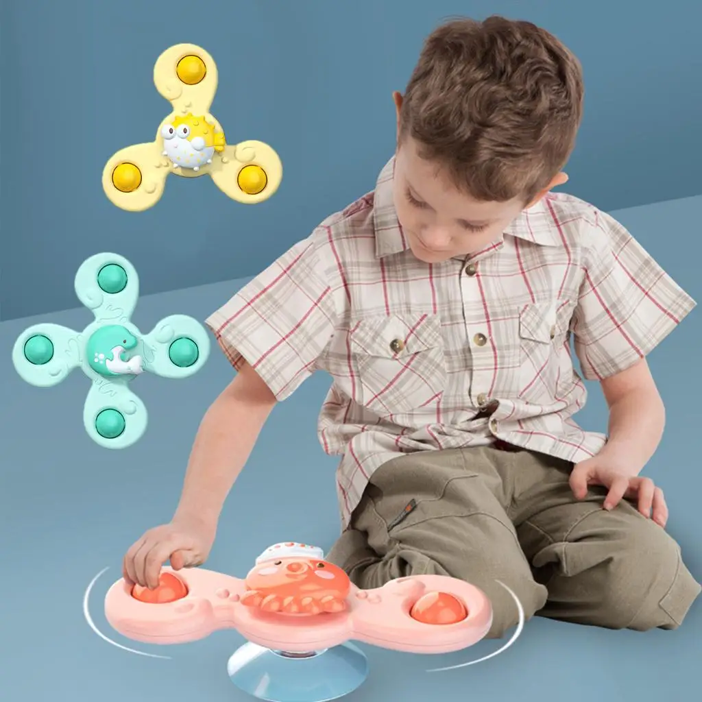 Interesting Baby Bath Toys Suction Cup Spinning Top Toy Turntable Kids Gift