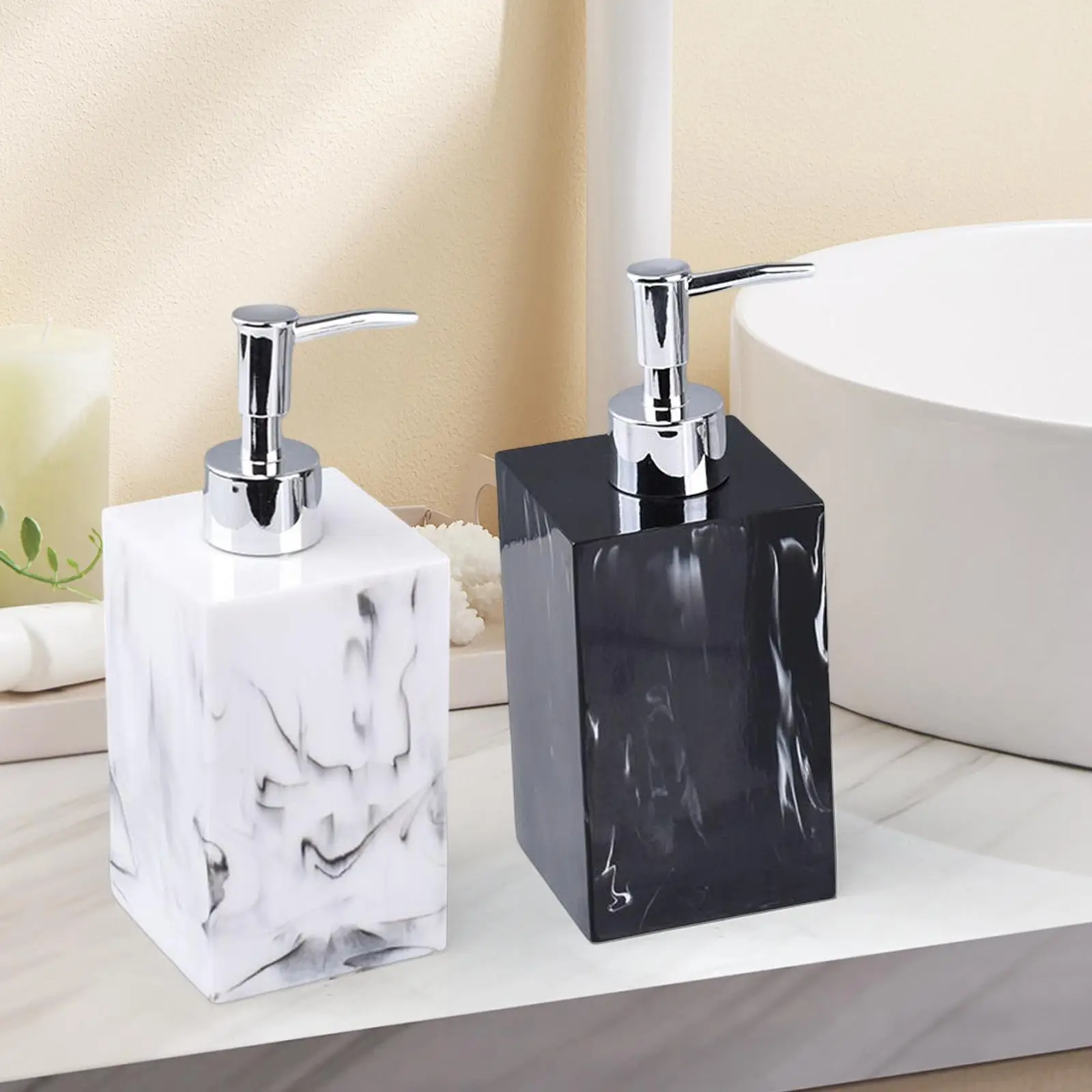 Empty Soap Dispenser Resin 500ml with Pump Refillable Container Bottle for Conditioner Hand Soap Bathroom Home