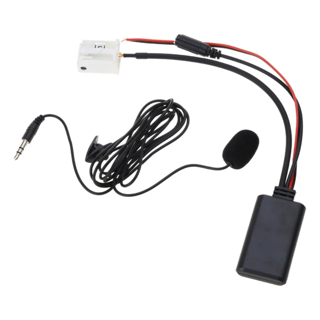 SJLERST Adaptateur Bluetooth AUX-IN, 12Pin DC12V Câble Bluetooth AUX-IN Adaptateur  Audio Stéréo avec Microphone pour Peugeot 207 307 407 308