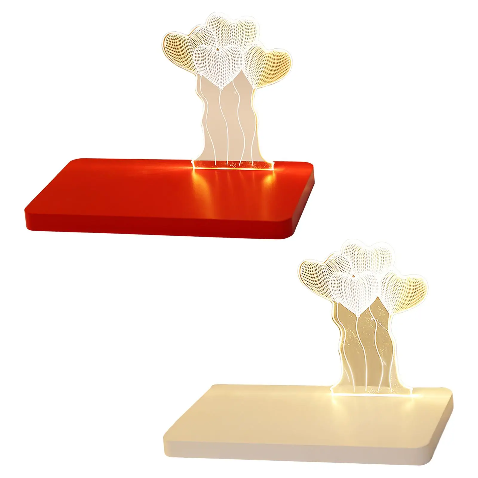 Decor Romantic Acrylic 3D Acrylic LED Lamp Bedside Lamp LED Night Light for Wedding Desk Bedroom NightStand Living Room
