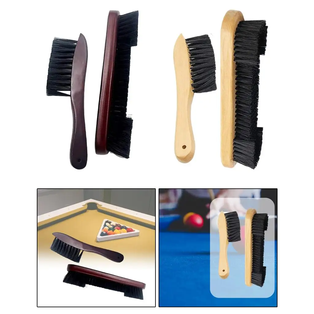 Wood Billiard Pool Table Brush and Rail Brush Set Cleaning Tools Premium Brush Cleaner Kit Pool Snooker Brush Wood Handle