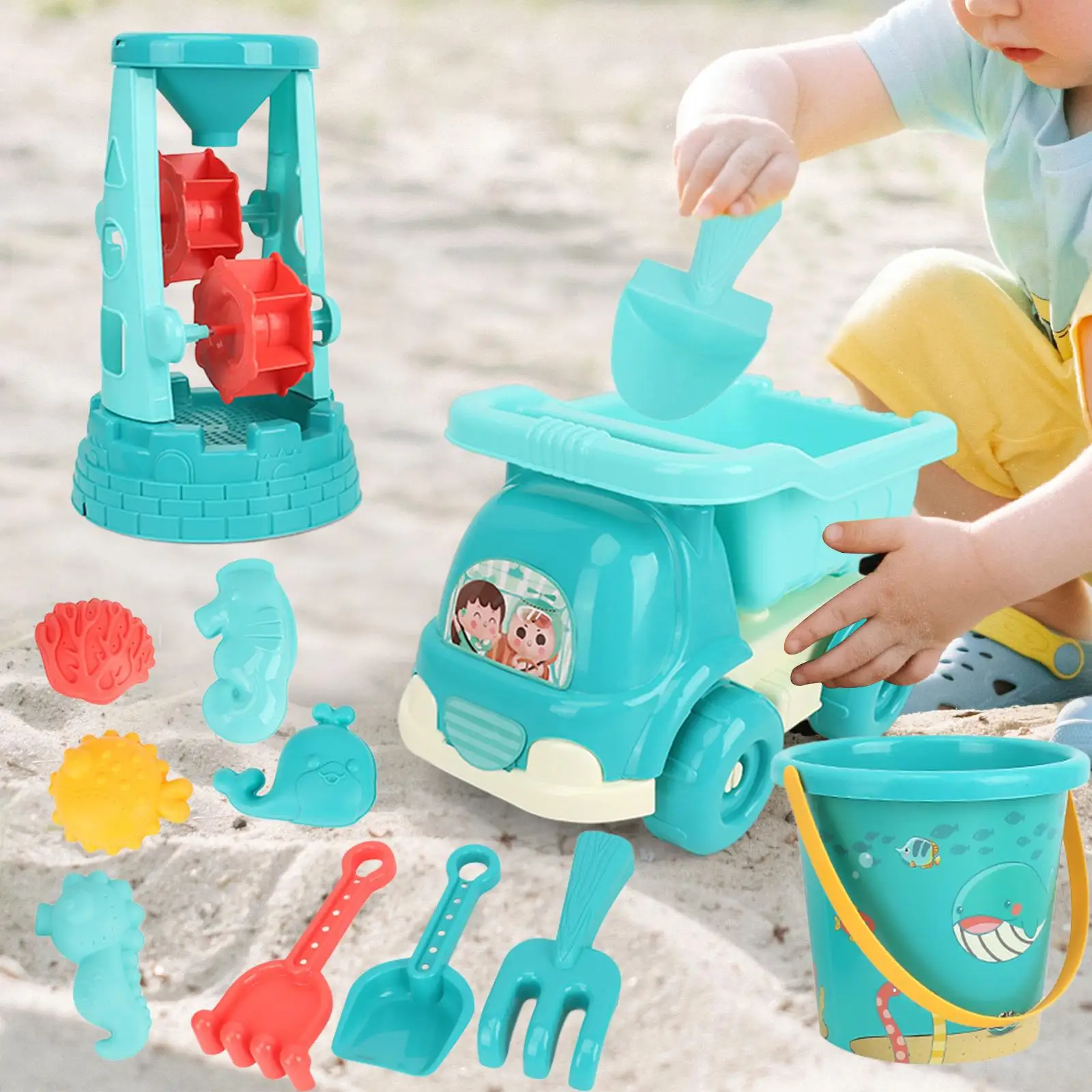 Beach Sand Toys Set Sand Gadgets 13x Educational Toys Beach Toys for Boys Girls Bathroom Toy party patio Favors Travel Sand Toy