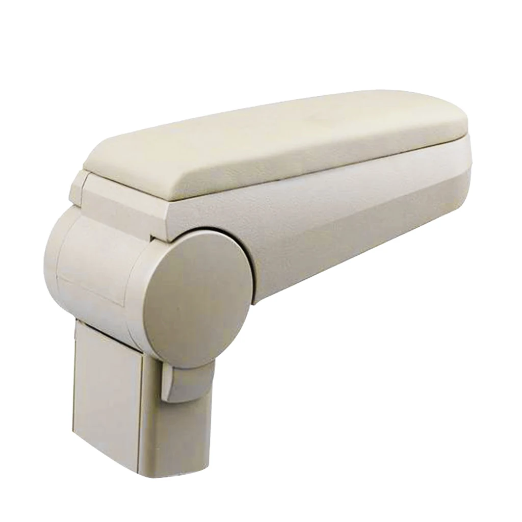 Beige Leatherette Center Console Armrest Box For 1998-2007 Golf 4 MK4