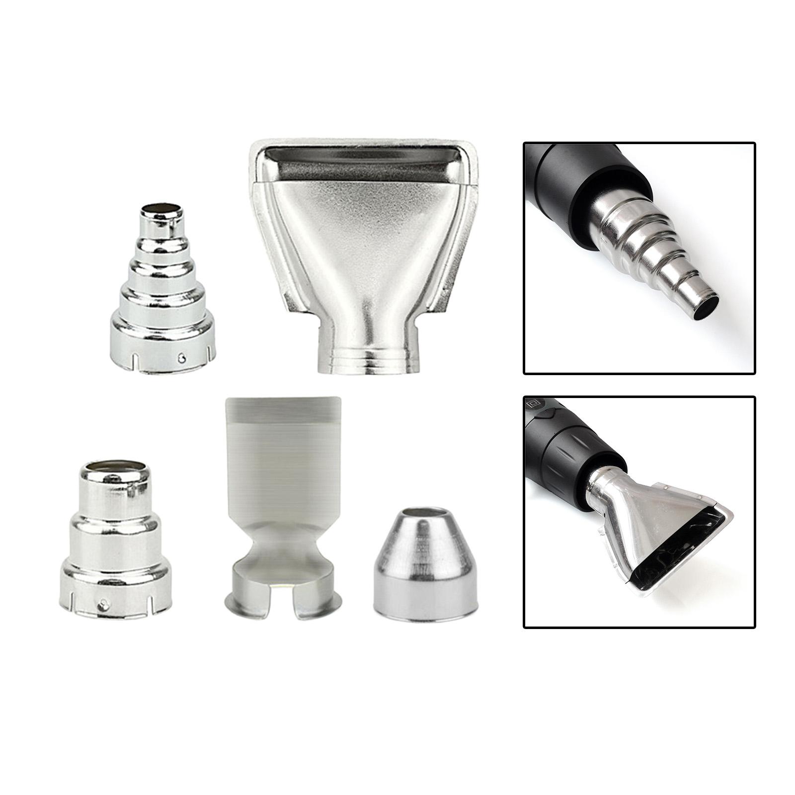 5 Pieces Heat Gun Nozzles Kit Heat Gun Accessories Replacement Repair Tools Welding Nozzles 35mm Stainless Steel for Hot Air Gun