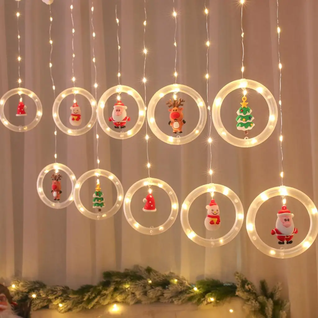 Christmas Curtain Lights Warm White LEDs Mini Novelty Xmas for