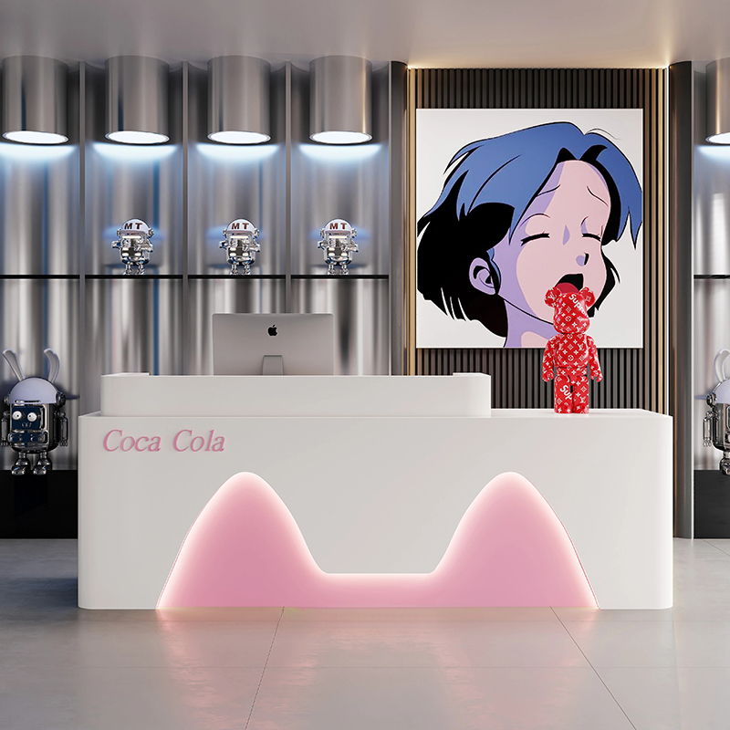 Description Picture 2 of itemExecutive White Reception Desk Drawers Desktop Computer Writing Reception Desk Service Scrivania Per Cameretta Salon Furniture