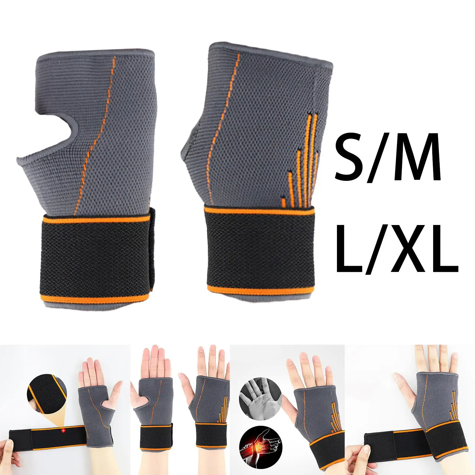 2Pcs Breathable Wrist Brace Wrist Band Compression Strap for Bowling Riding