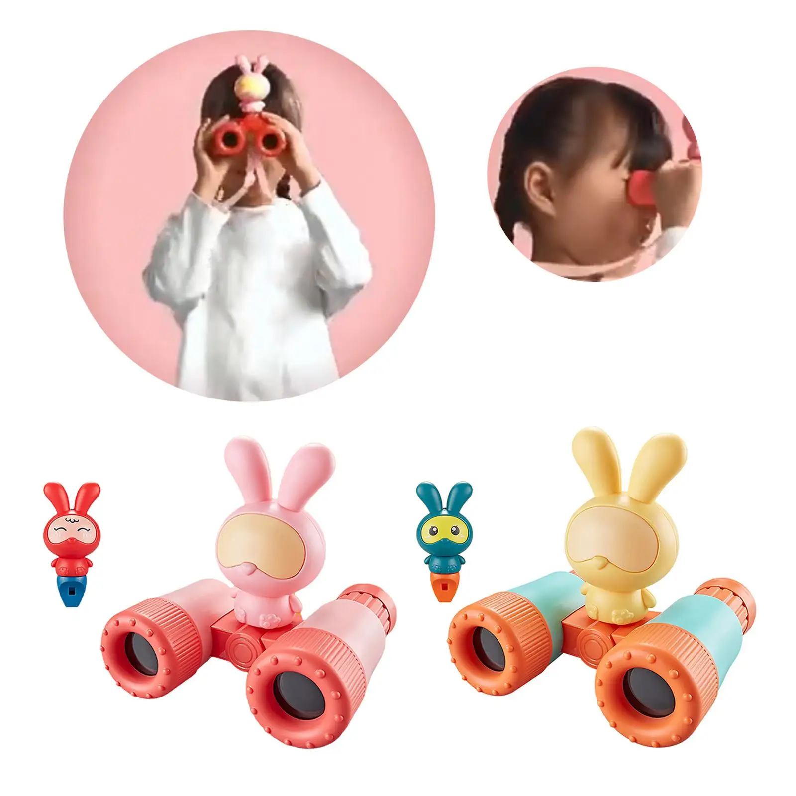 Children Binoculars W/ Whistle Mini Lightweight Sharing Observing HD Monoculars for Games Christmas Outdoor Toddler Boys Girls
