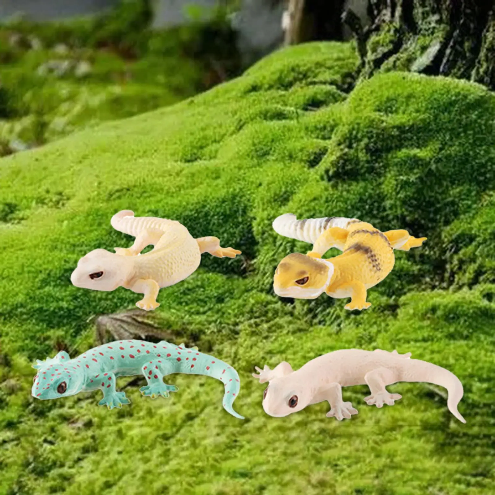 4Pcs Animals Model Decorations Cognition Toy Gifts Lizards Toy for DIY Projects