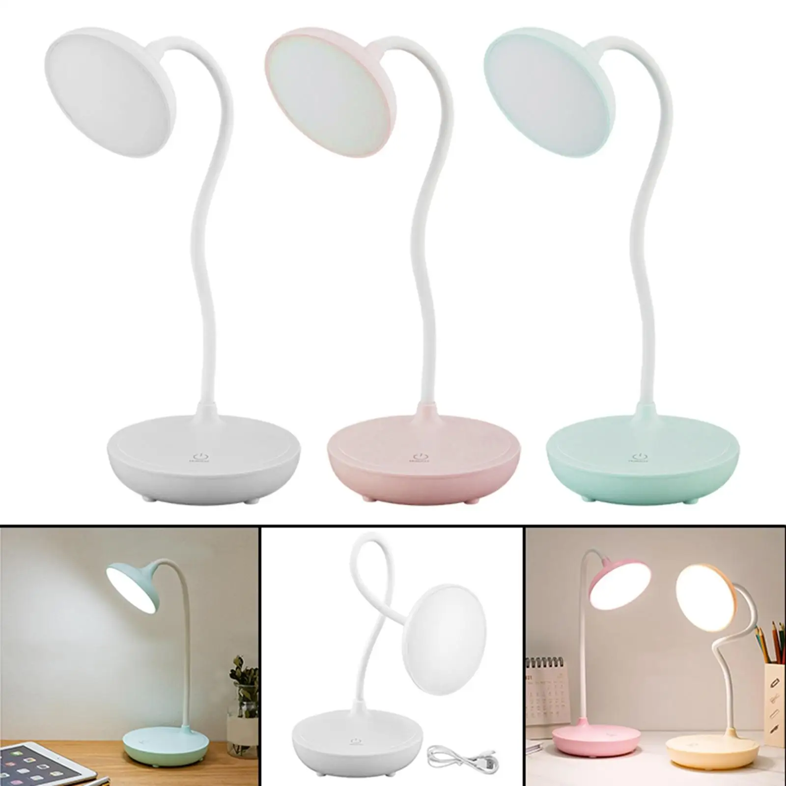Nordic LED Table Lamp, Eye-Protect Reading Lamps , 360 Flexible Gooseneck,