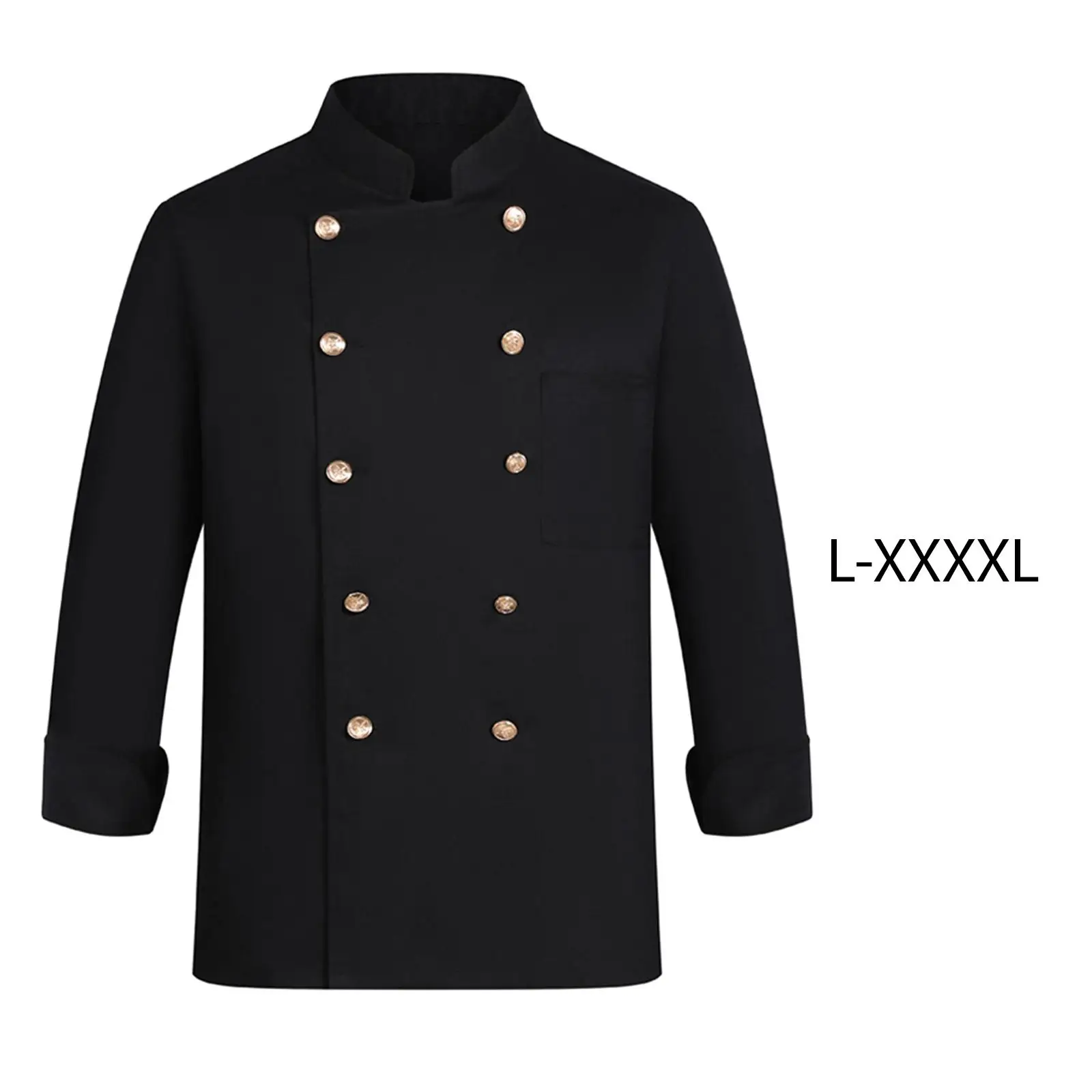 Unisex  Long Length Sleeve Fall Breathable Executive Chef Jacket Coat Overalls for Waiter, Catering, Hotel, Kitchen, Cook