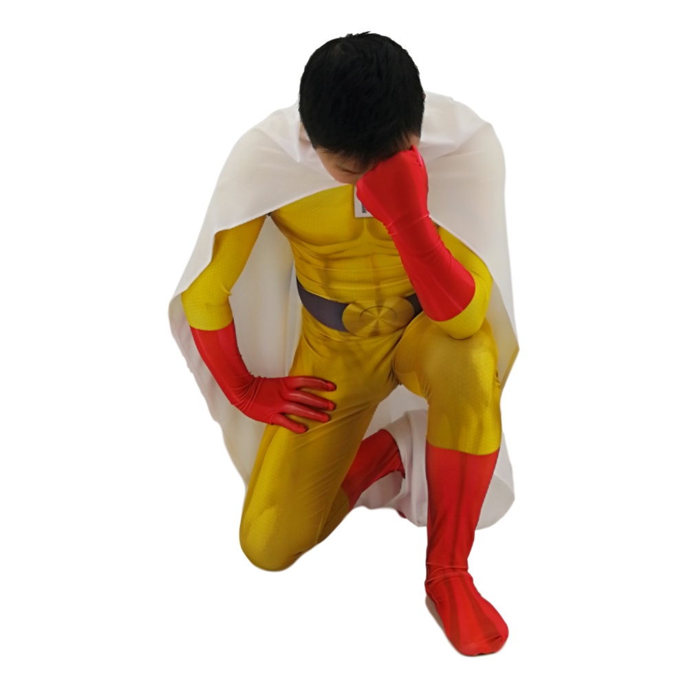 Аниме ONE PUNCH MAN ONE PUNCH-MAN, косплей костюм Сайтама, Zentai  плащ-комбинезон, халат, полный комплект, костюм с накидкой | AliExpress