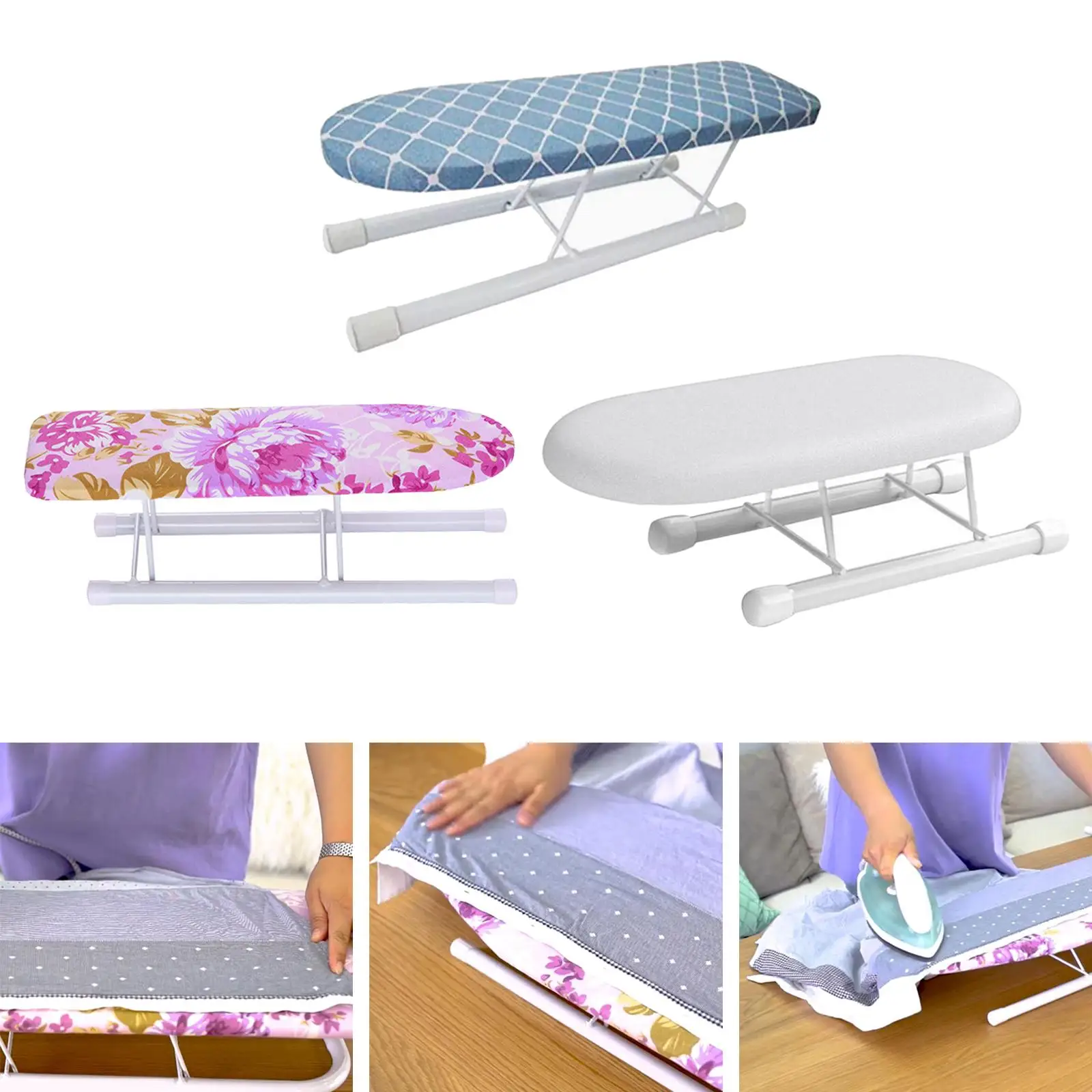 Portable Mini Ironing Board Foldable Legs Non Slip for Travel Household