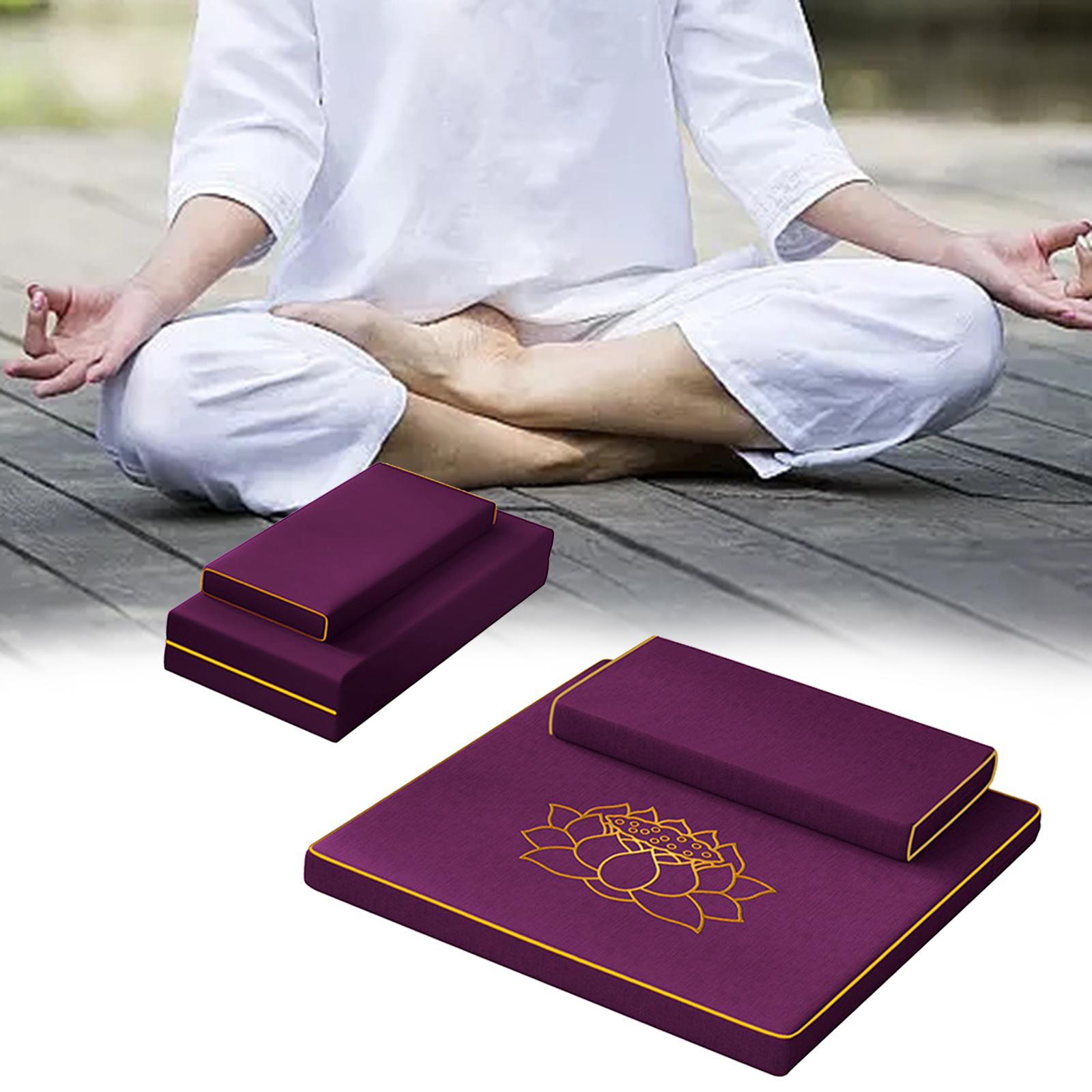 2 Pieces Tea Ceremony Pad Meditation Mat Bundle Foldable Floor Pillows Portable Meditation Cushion Set for Ottoman Patio Yoga