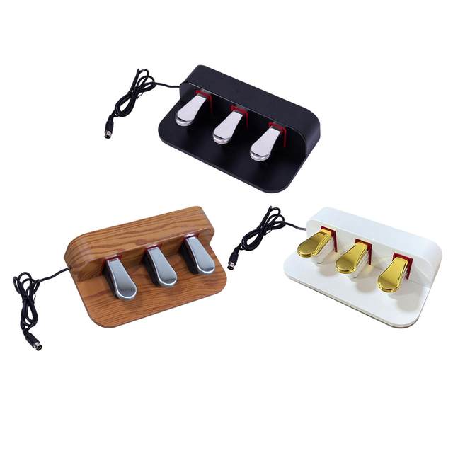 Pédale De Sustain Piano 3 Pédales - Prise 6,35mm Universelle Pour Claviers Numériques, Pianos Électriques