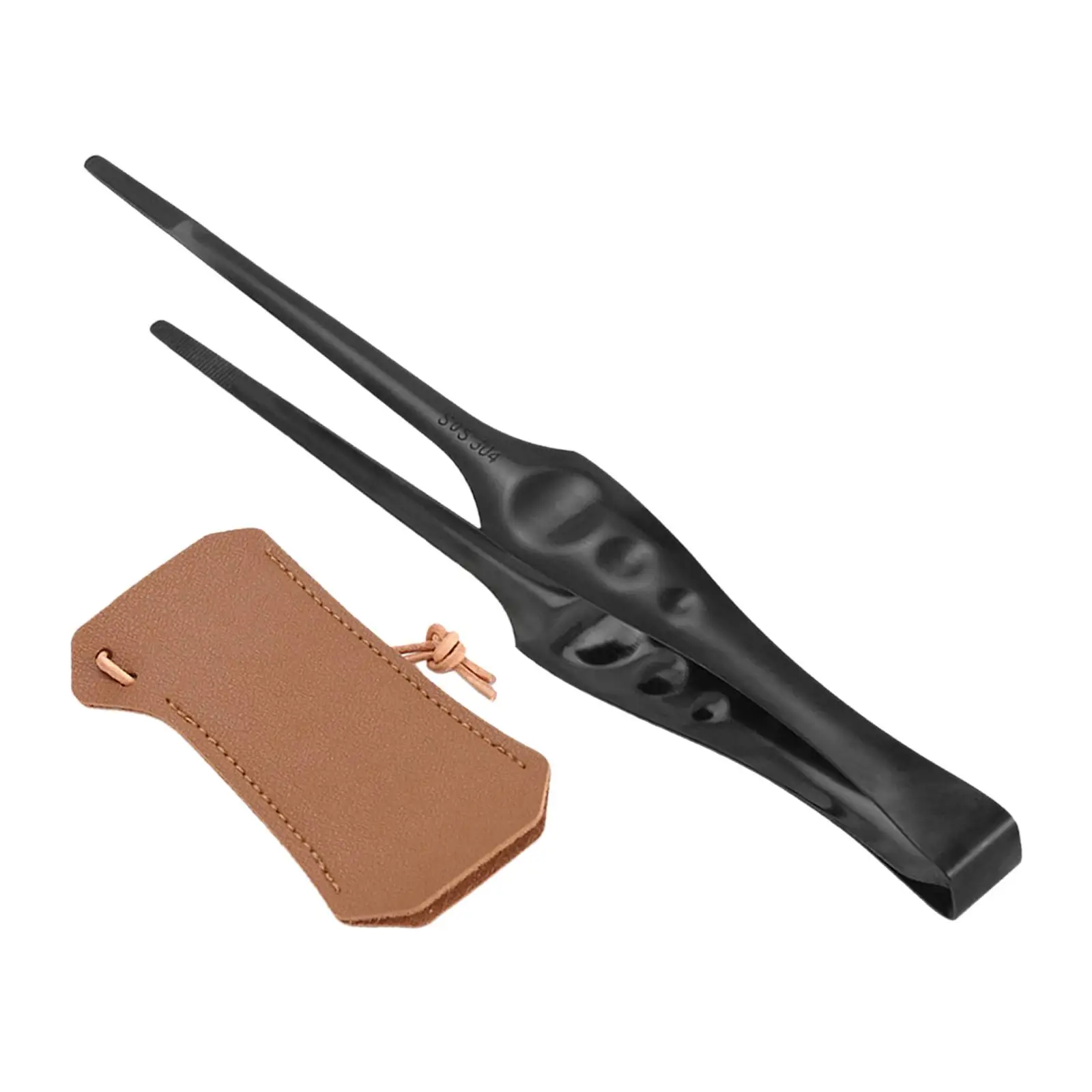 Stainless Steel Grill Tongs with PU Leather Sleeve Case Nonslip Grip Kitchen Tongs for Baking BBQ Buffet Food Parties Camping