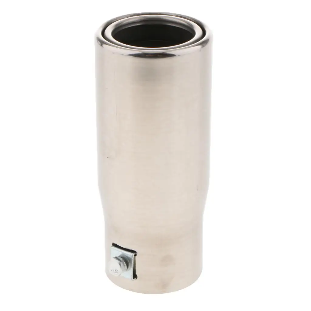 30-50mm Inlet 63mm Outlet Stainless Steel Exhaust  Tail Muffler  Silver