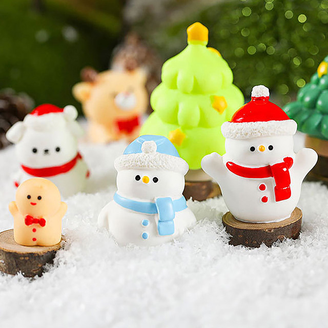 Christmas Figurines Miniature Santa Claus Snowman Micro Landscape Ornaments  For Home Decoration Kawaii Desk Decor Gift - AliExpress