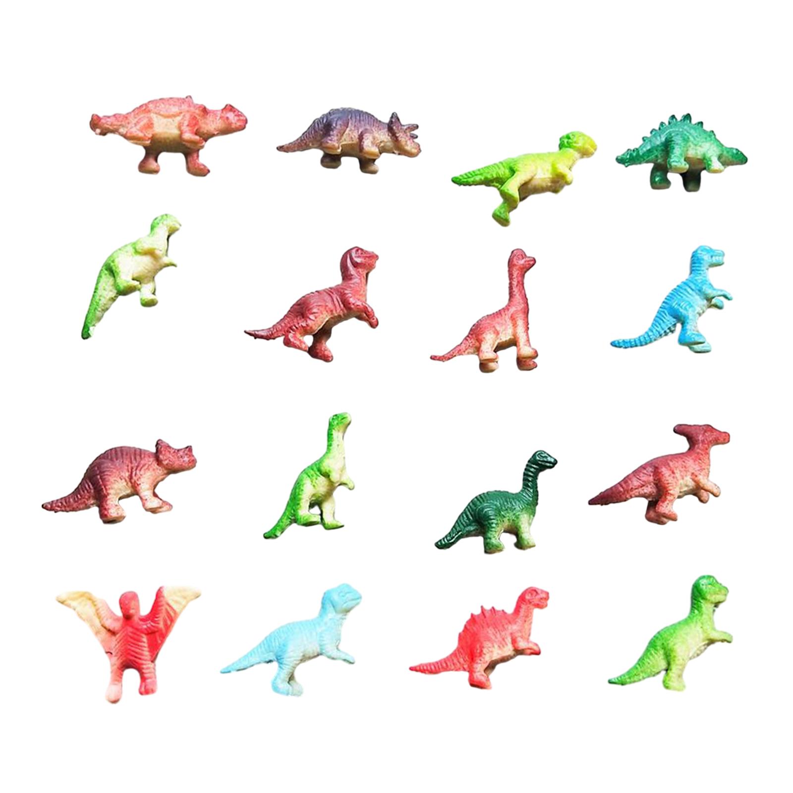 16x Little Dinosaur Figurine Play and Display Mini Dinosaur Toys for Birthday Dinosaur Theme Party Baby Shower Boy and Girls