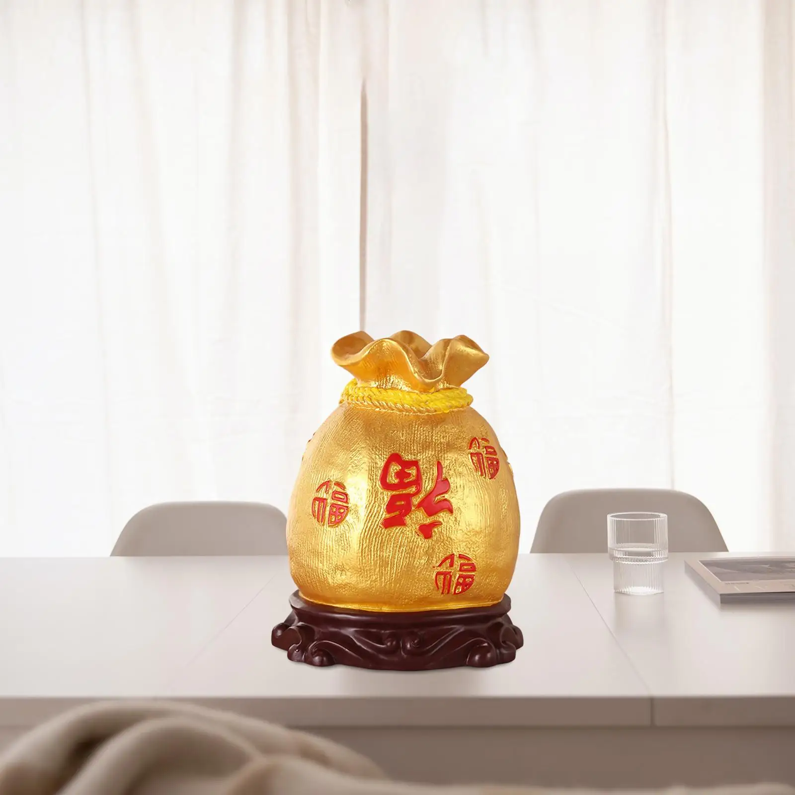 Chinese Piggy Bank Sculpture Crafts Saving Box Feng Shui Ornament Money Box Statue for Cabinet Desktop Shelf Living Room Decor