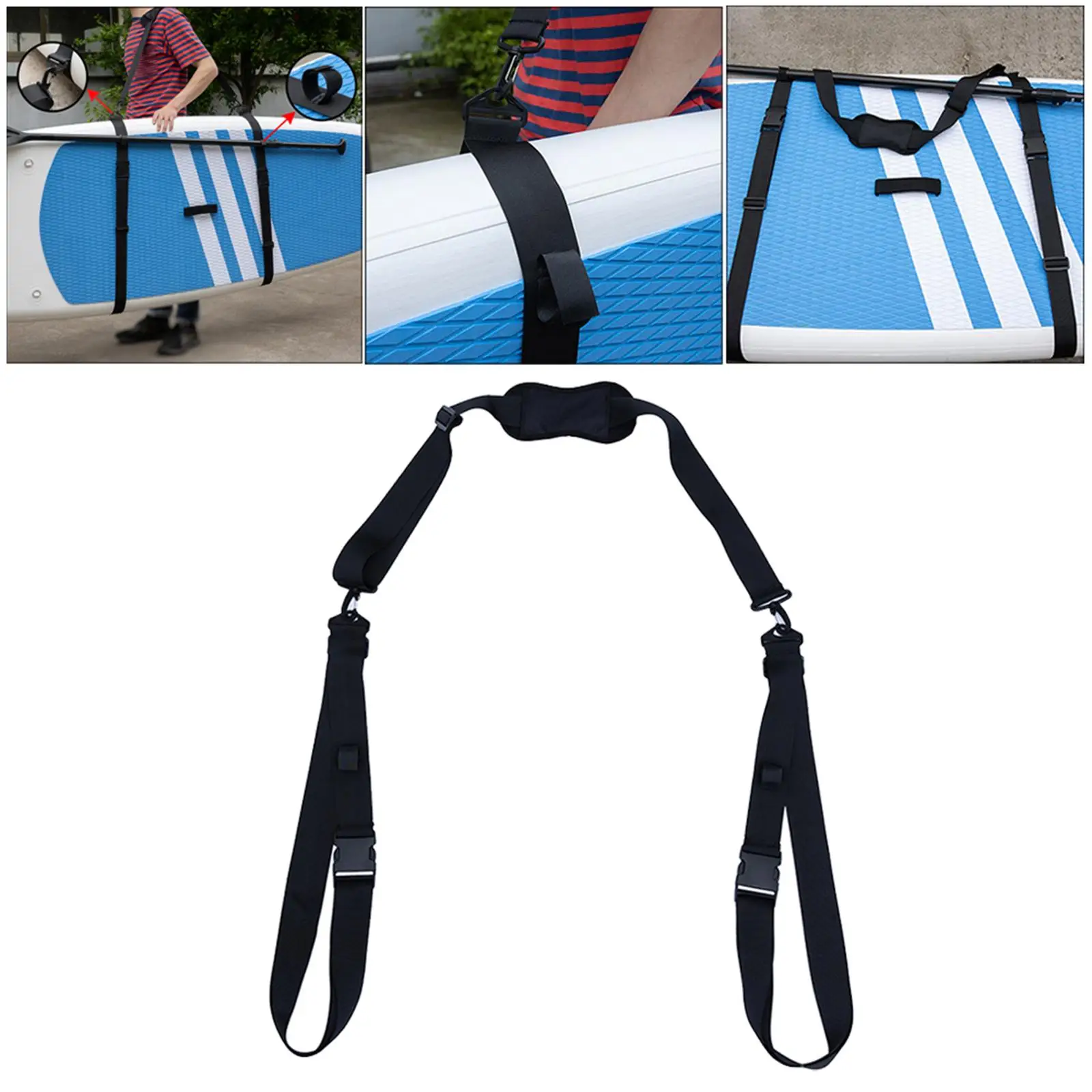 Surfboard Shoulder Carrier Strap Kayak Storage  Adjustable Length with Metal Accessories for  Board Carrying