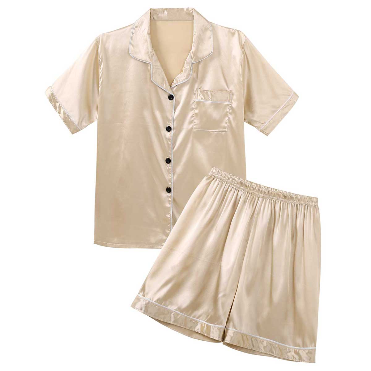 Title 31, Herren-Pyjama-Set aus seidigem Satin, Loungewea...