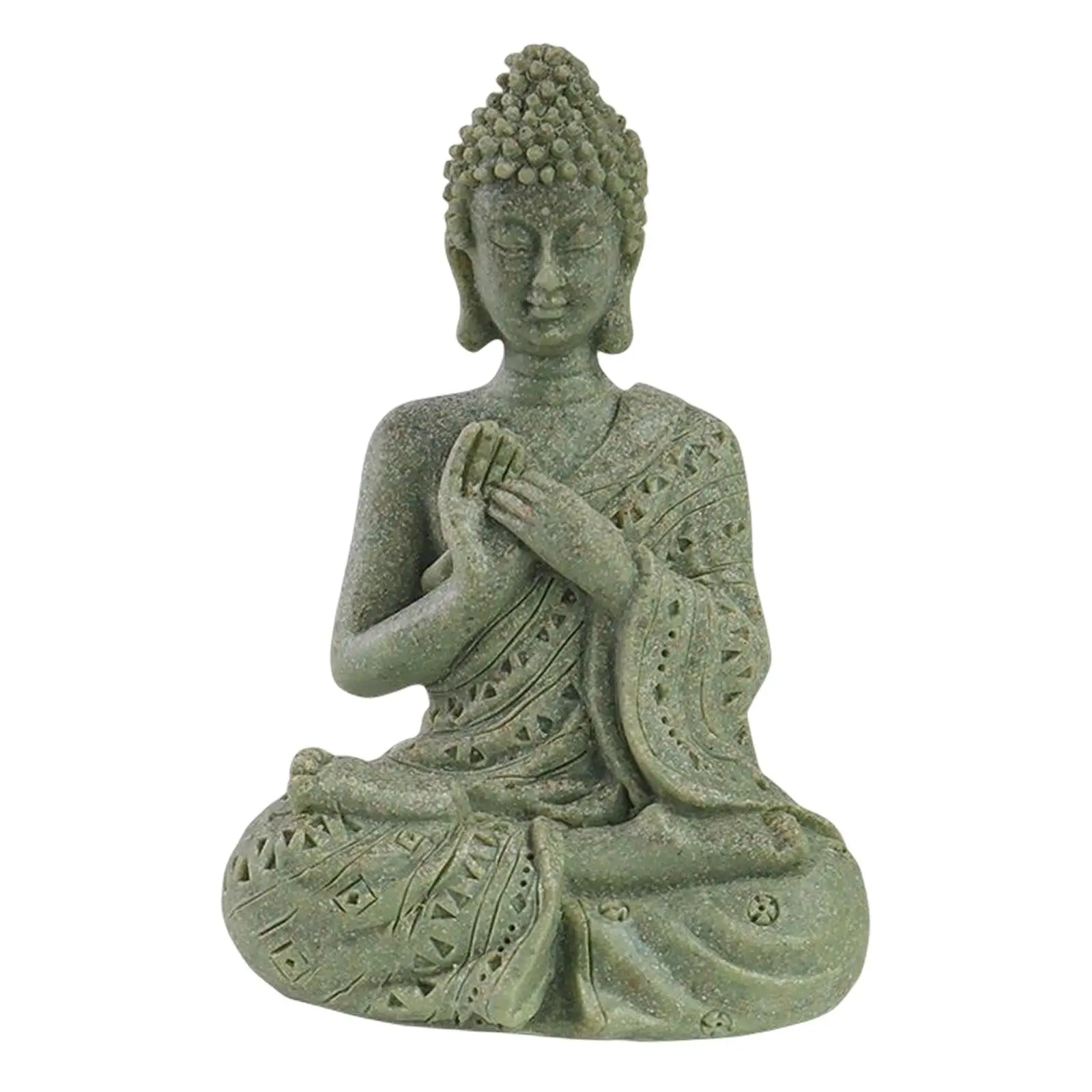 Resin Buddha Statue Buddha Figurine Fengshui Ornament Antique Artwork Buddha Sculpture for Indoor Table Outdoor Decor