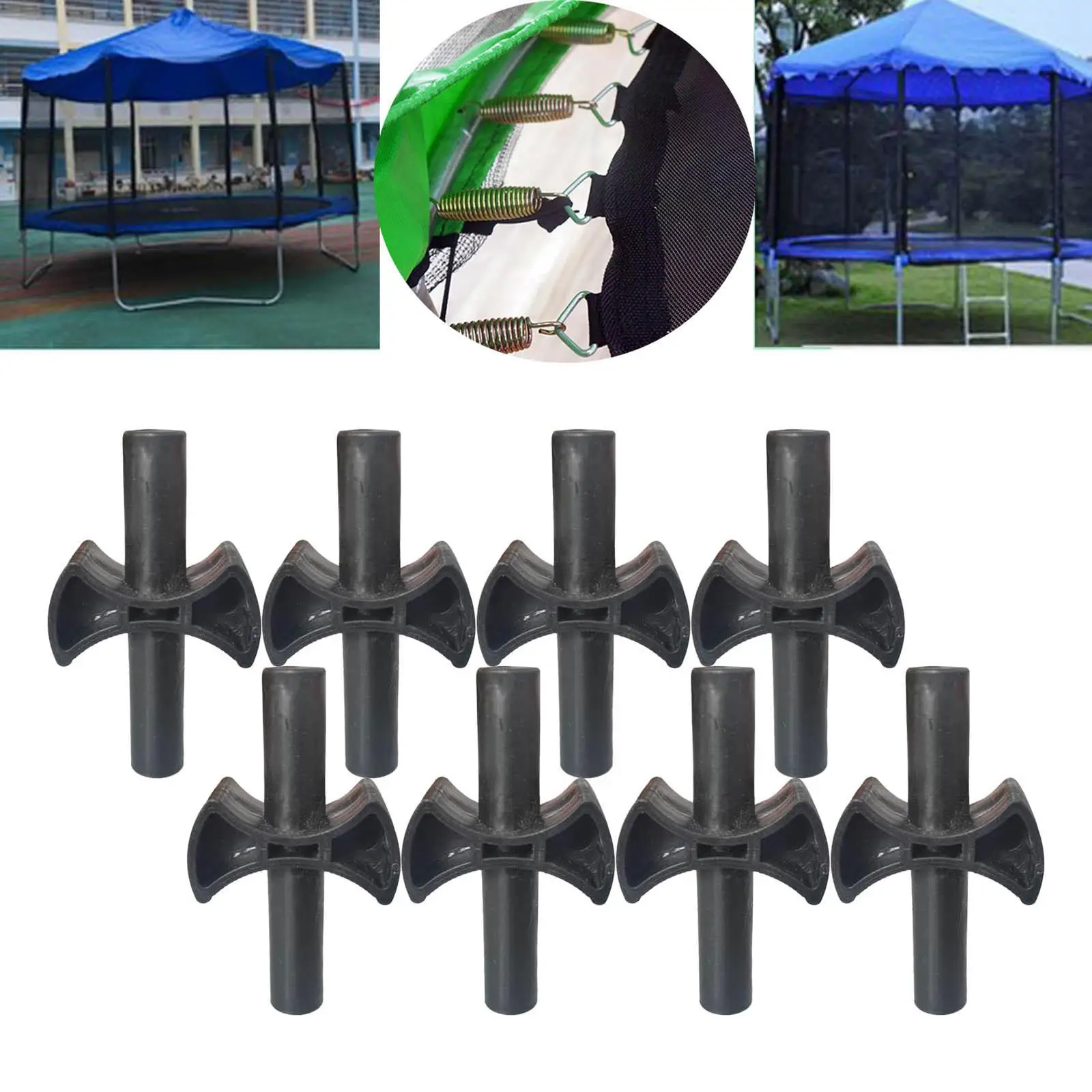 8pcs Black Trampoline Enclosure Pole Gap Spacers Trampoline Part for Fixing the