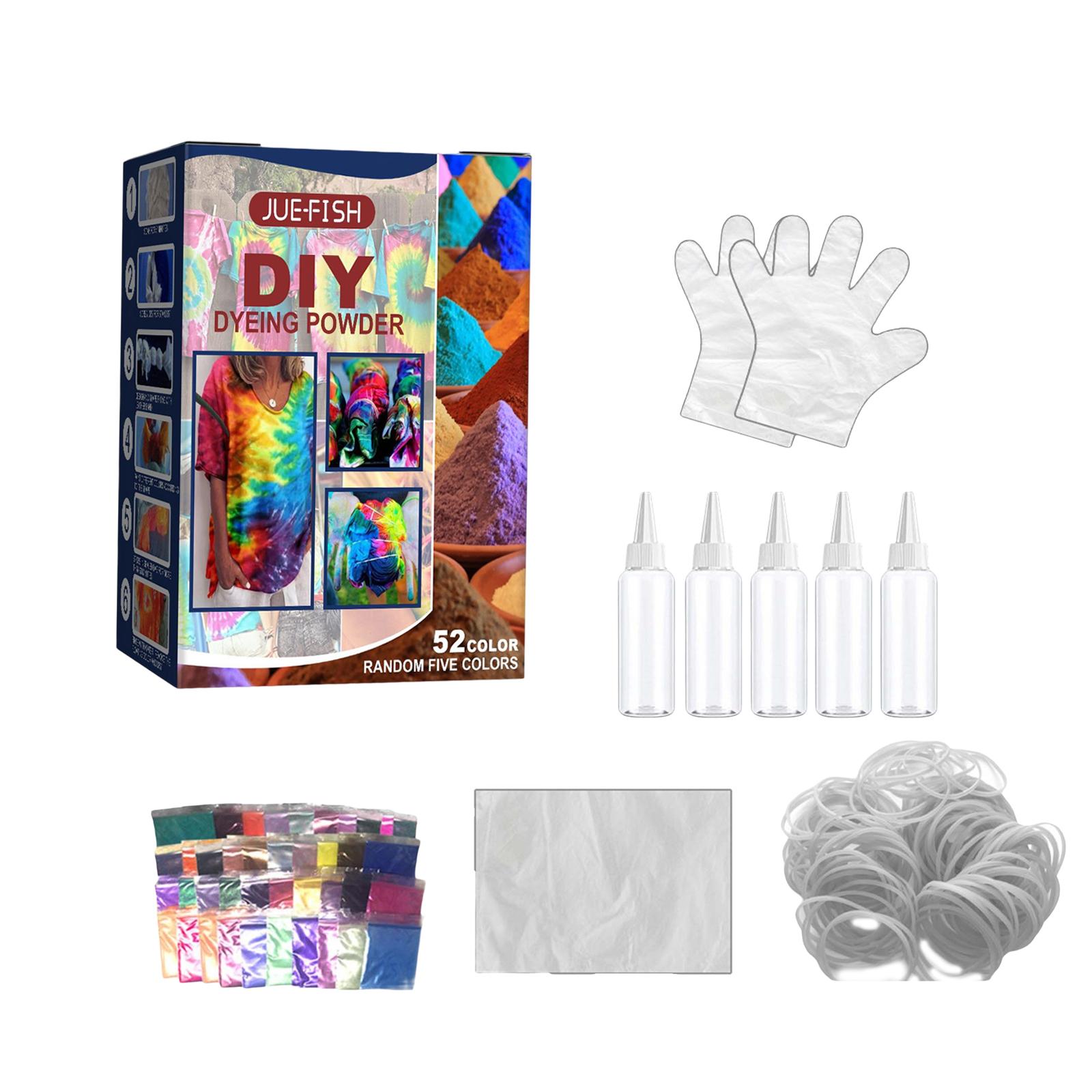 Tie Dye Kit Dyeing with Gloves, Rubber Band Handmade Creative Group Activity