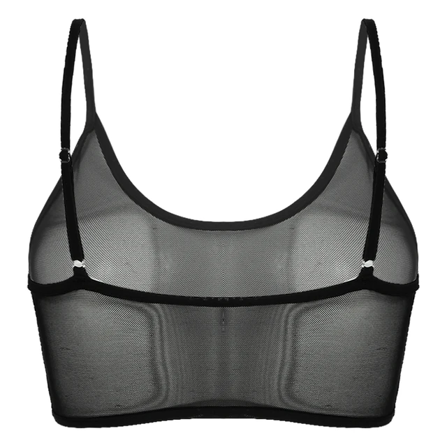 Women' Fishnet Bra Sheer Bralette Yoga Sport Crop Tops See Through Vest  Bustier