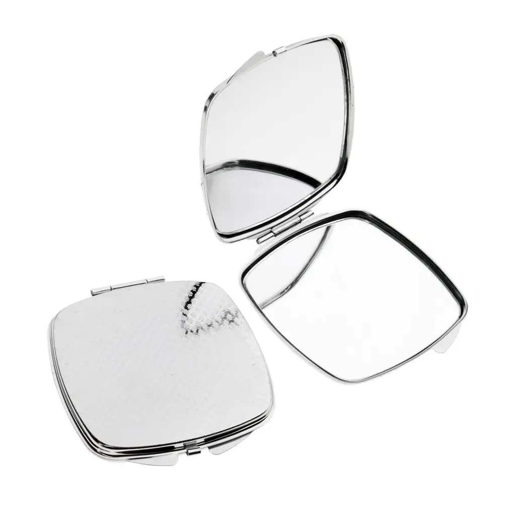 2 Pieces Travel Bag Folding Bag Two-sided Make-up Compact Mirror
