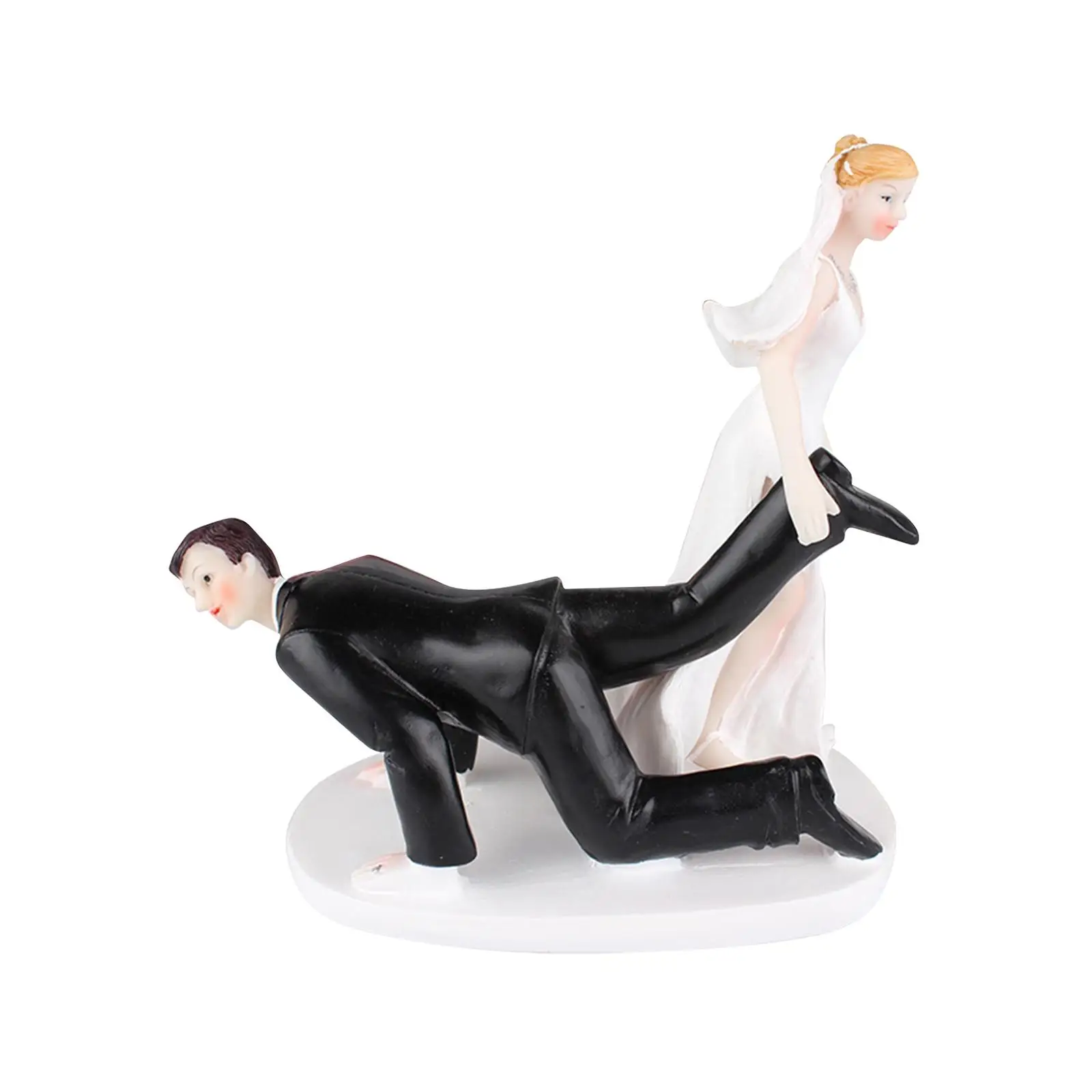Wedding Cake Topper Ornament Creative Resin Portable Wedding Couple Figurine for Anniversary Tabletop Engagement Decorations
