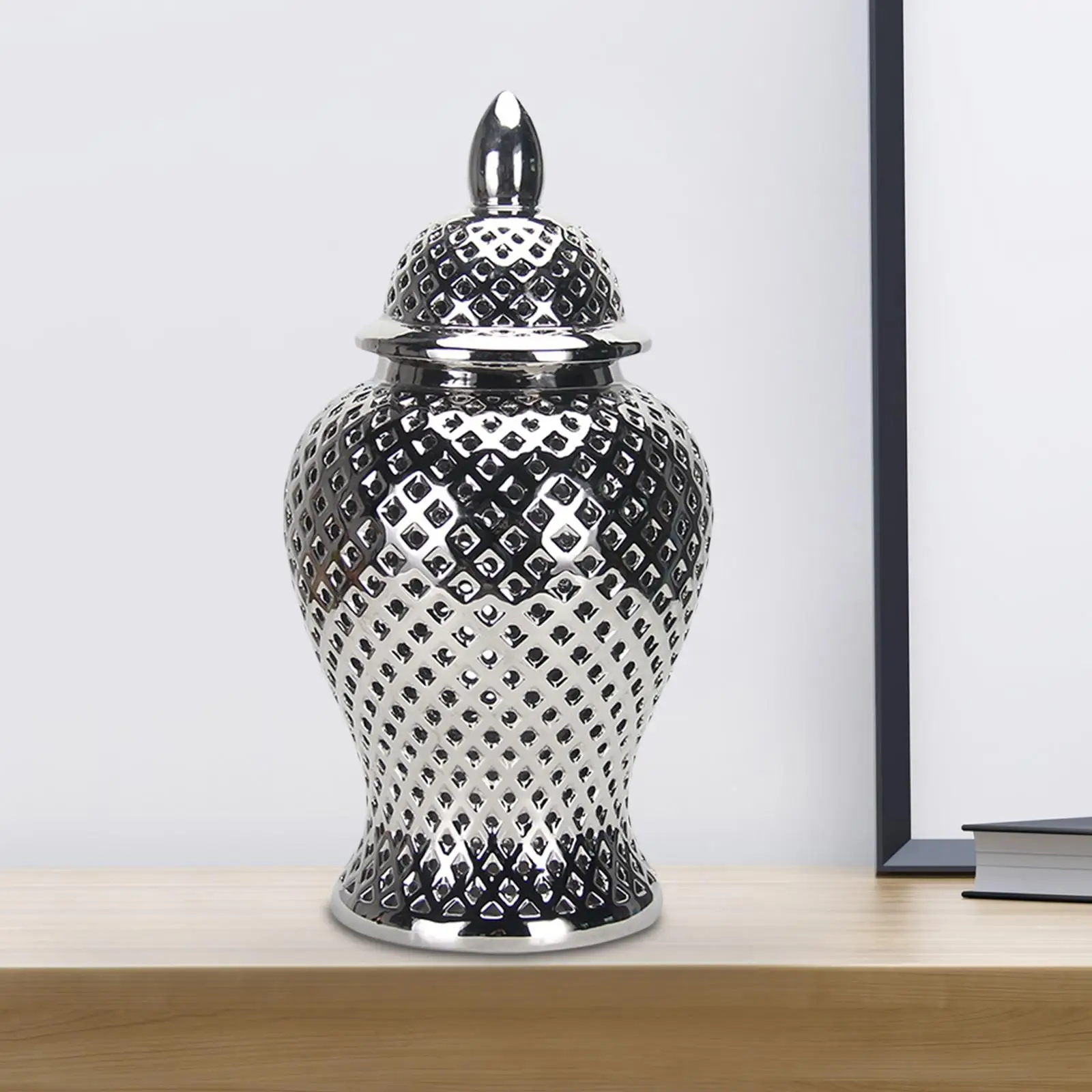 Ceramic Ginger Jar Elegant Decorative Vase Storage Decorative Vase for Kitchen Decoration Living Room Bedroom Desktop