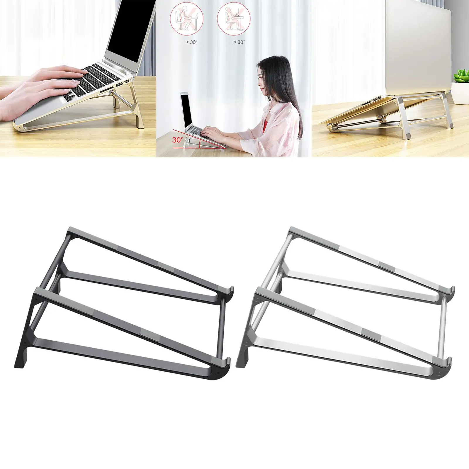 Aluminum Laptop Stand Non Slip 30 Angle Laptop Vertical Storage Stand Typing Videos Compatible with Most 11-15.6 Laptops