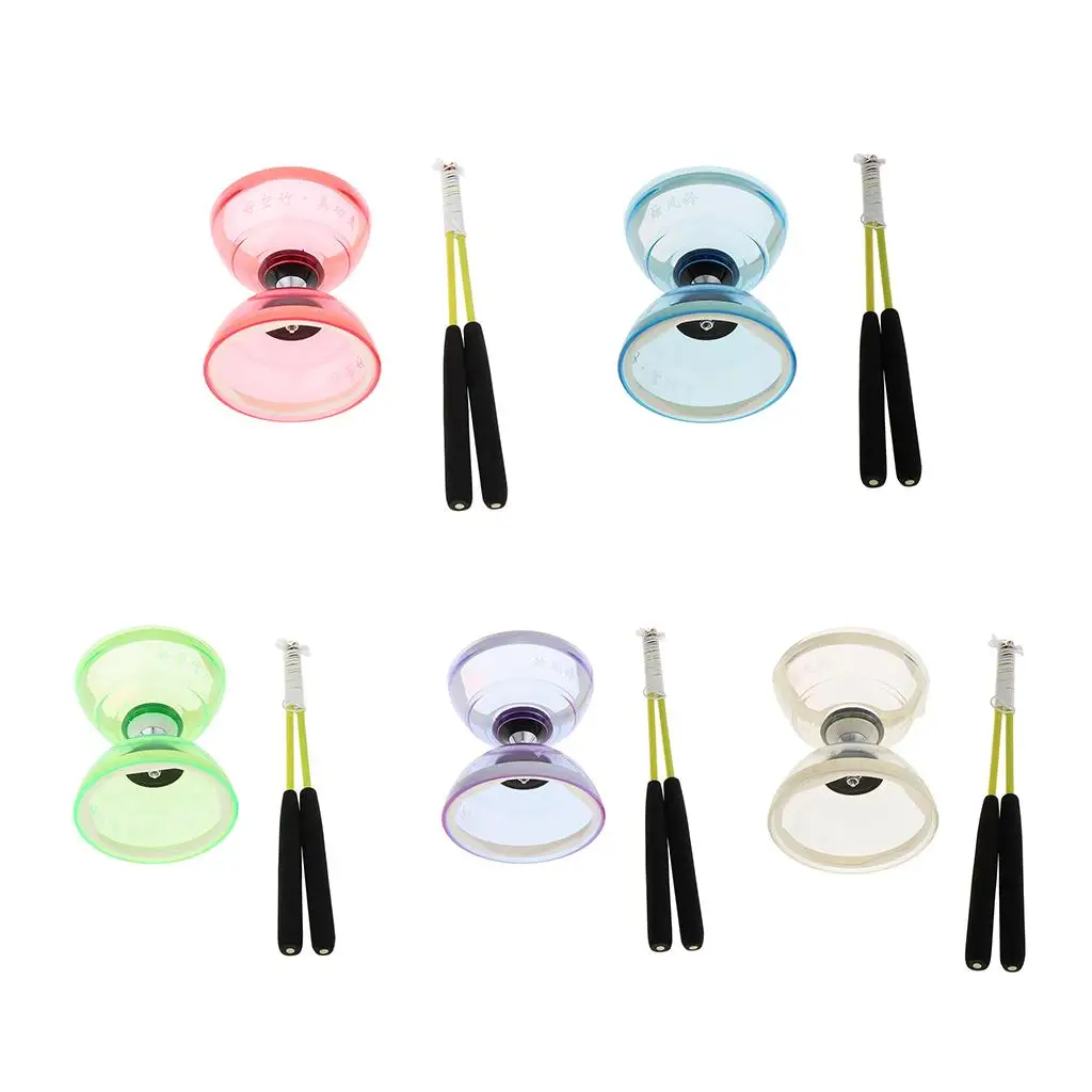 Unique 3-Bearing Diabolo with Sticks ,  Rubber Ball Toy, Children Teens  Coordination Toys,  for Choose