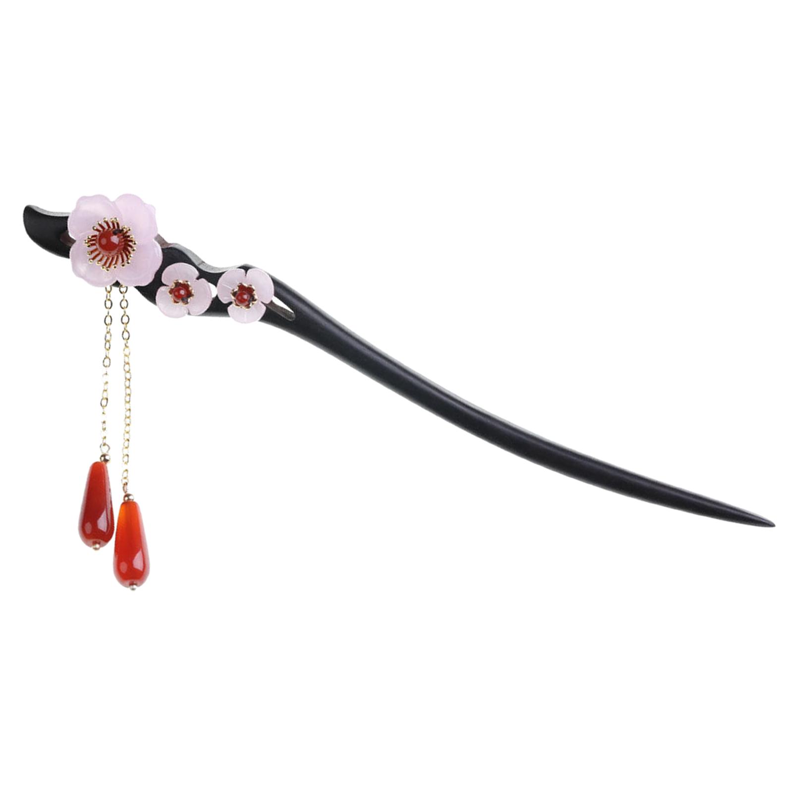 Wooden Hair Sticks Women Bride Flower Hair Chopsticks Hairpin Jewelry Hair Accessories