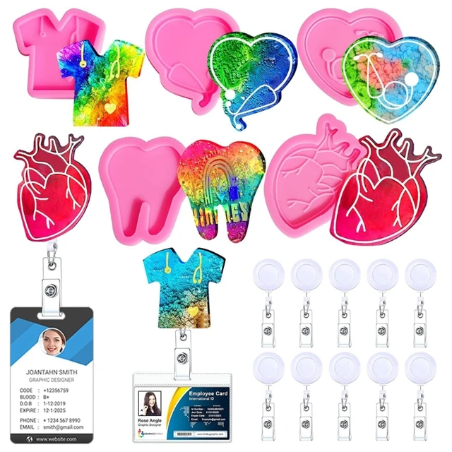 Heart T-Shirt Tooth Badge Reel Silicone Mold Doctor Theme Stethoscope Phone  Grip Resin Epoxy Mold Keychain Pendant Jewelry Mould - AliExpress