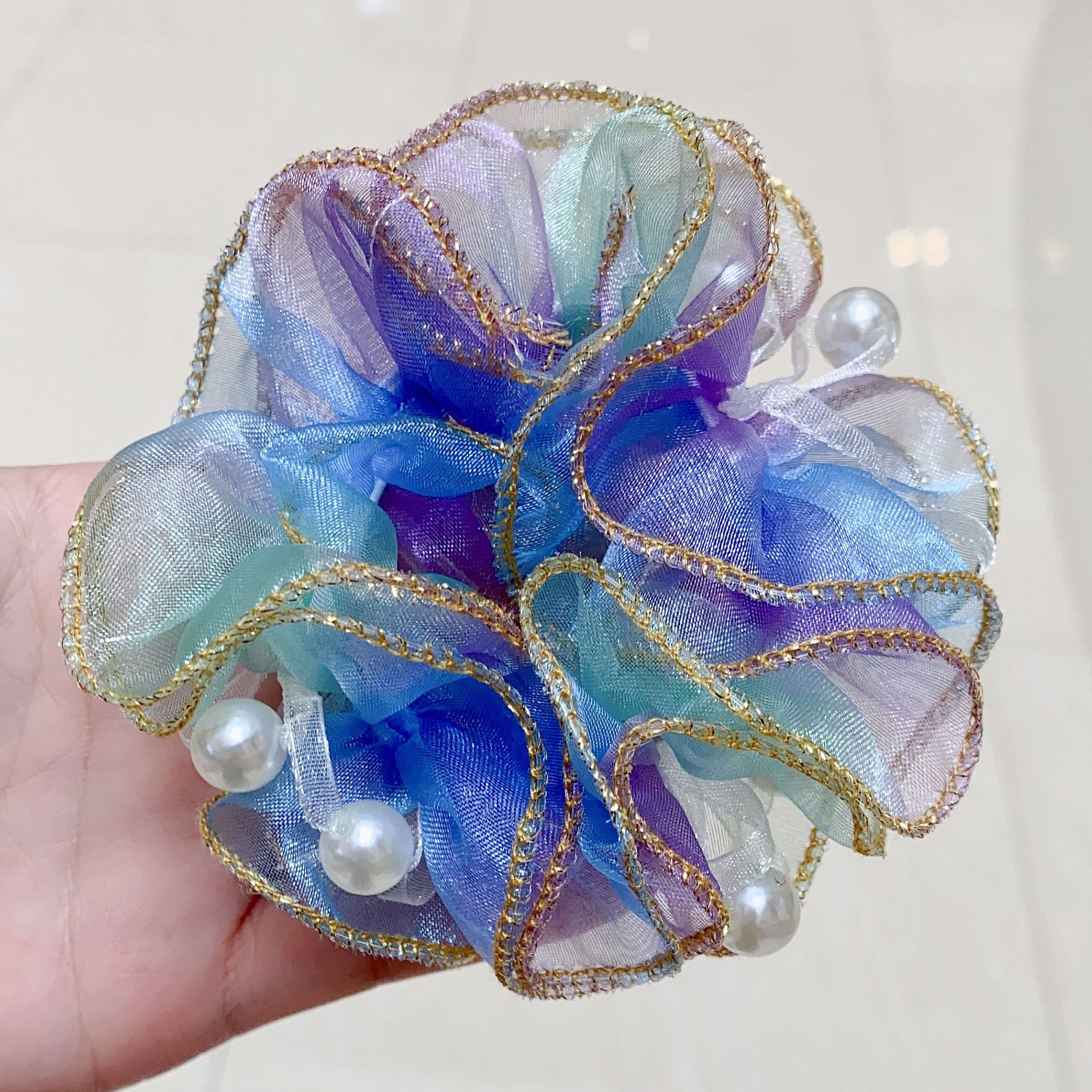 Kleines Mädchen Kopfschmuck Blumen performance für Brötchen Haarschnitt Gummiband Prinzessin elastische Haar bänder Kinder Haarschmuck – Detail 13