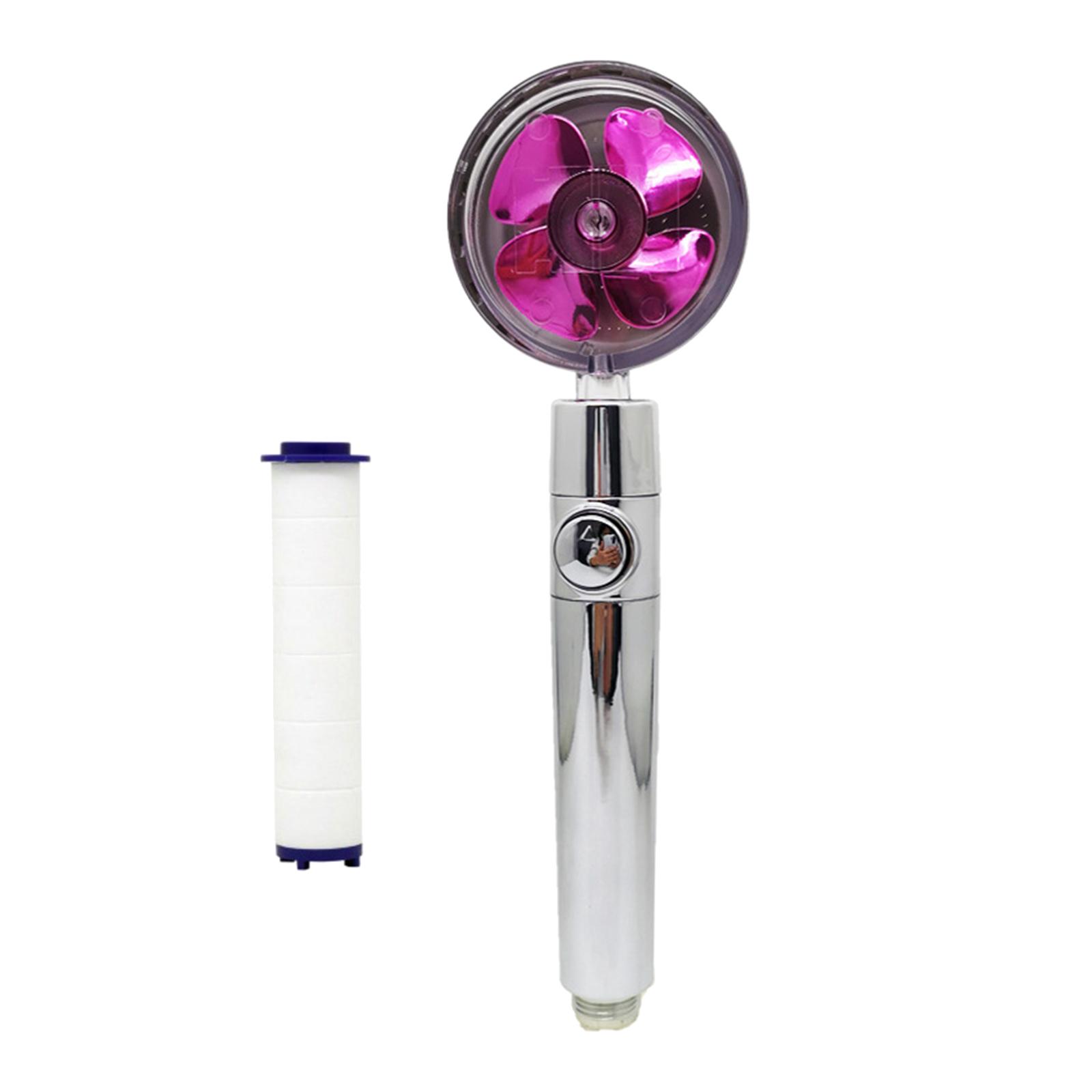 1 Piece Shower Head Rotating with Small Fan Bathroom Accs Easy Install Replacement 3 Modes Handheld Toilet Sprayer