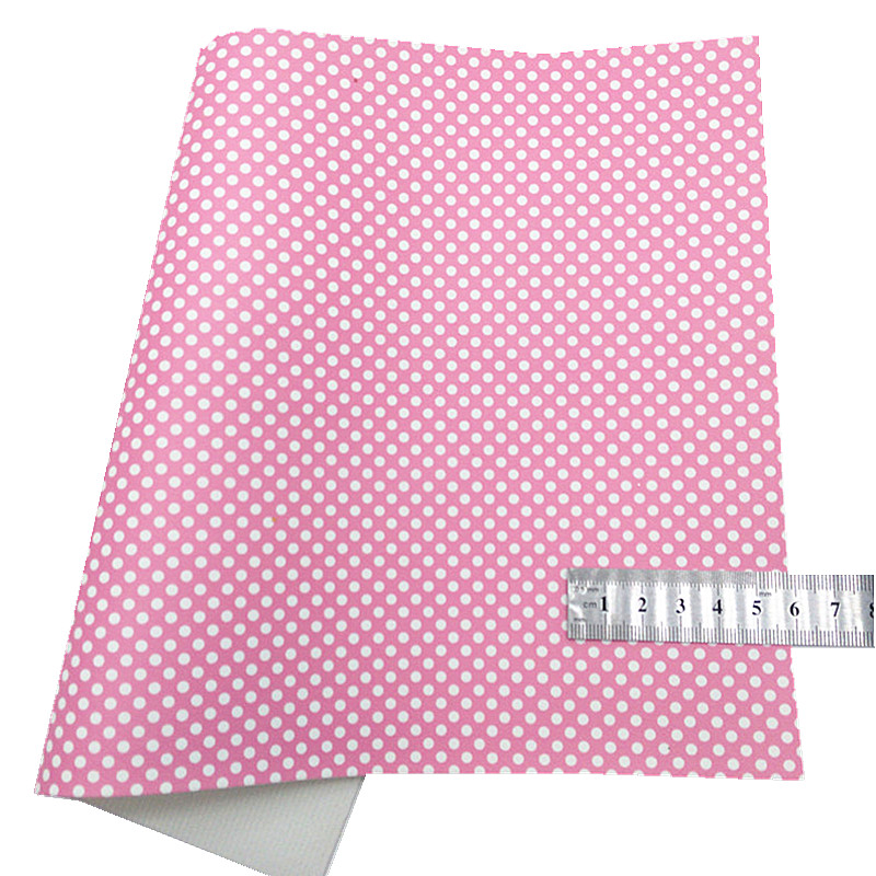 Description Picture 5 of itemPink Chunky Glitter Leather Sheets Pumpkins Dots Printed Synthetic Leather Fabric Litchi Faux Leather For Bow DIY 21x29CM Q1448