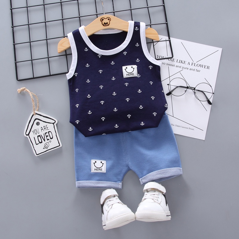 Title 2, Newborn Baby Clothes Print Boys Suit Summer Bab...