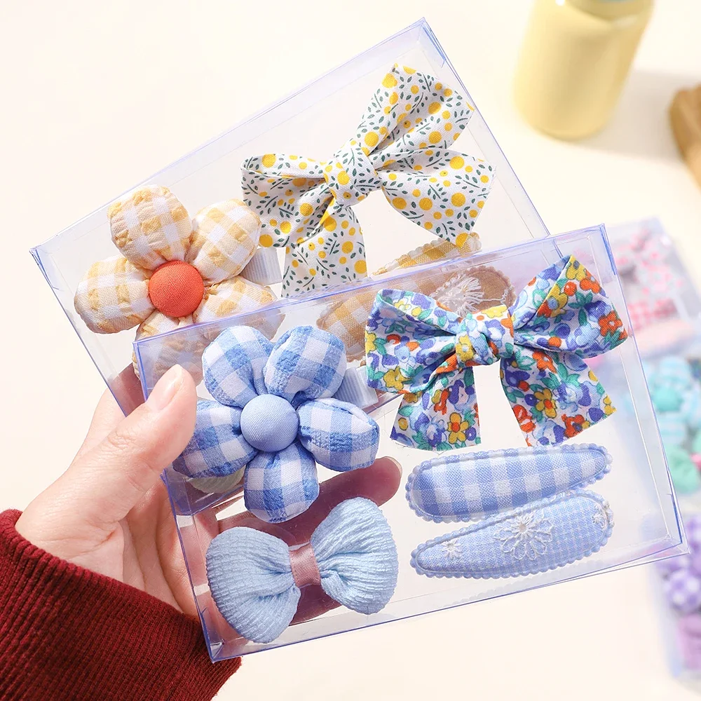 5/7 stücke Mini Baby Mädchen Haars pange niedlichen Blumen bogen Hase Prinzessin Haarnadel für Kleinkind Mädchen schöne Knall Seite Clip Haar Zubehör – Detail 7